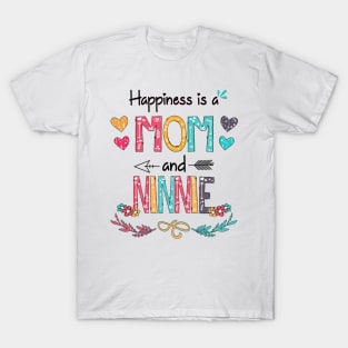 Happiness Is A Mom And Ninnie Wildflower Happy Mother's Day T-Shirt
